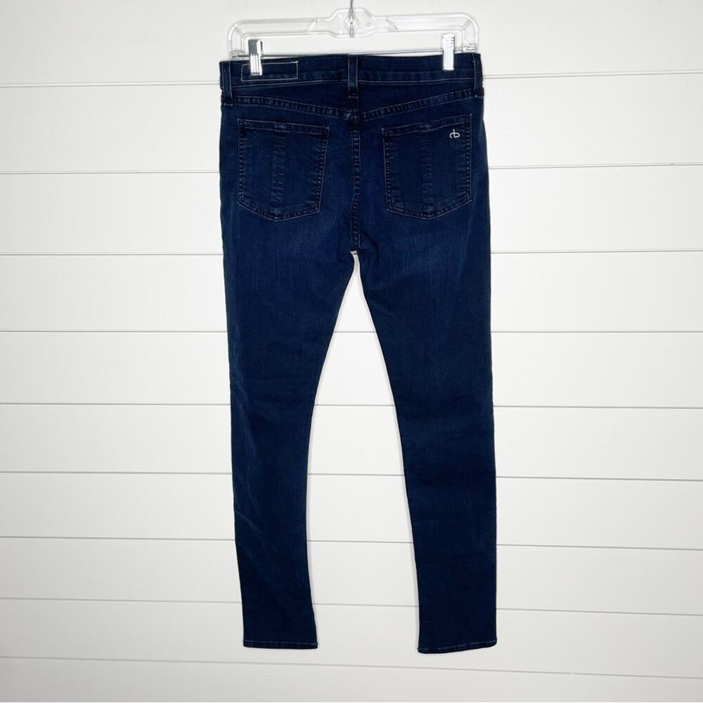 Rag & Bone Terra Blues Distressed Skinny Jeans Dark Wash Size 28 - Picture 9 of 12